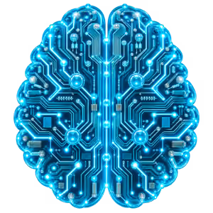 Cerebro formado por circuitos electrónicos